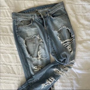 Carmar X Lf Distressed Lace Boyfriend 
